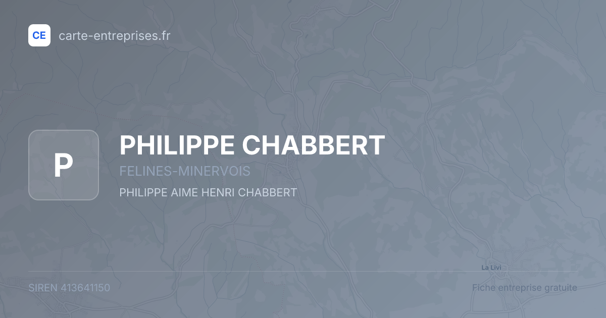 PHILIPPE CHABBERT — 413641150 — fiche entreprise