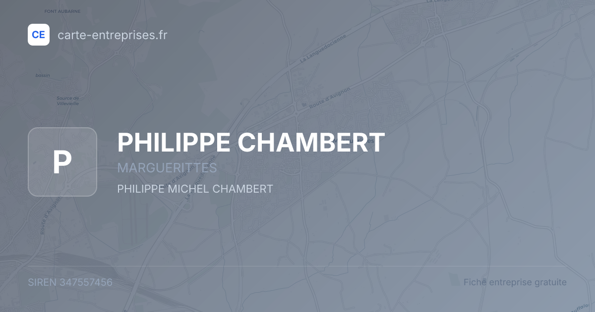 PHILIPPE CHAMBERT — 347557456 — fiche entreprise