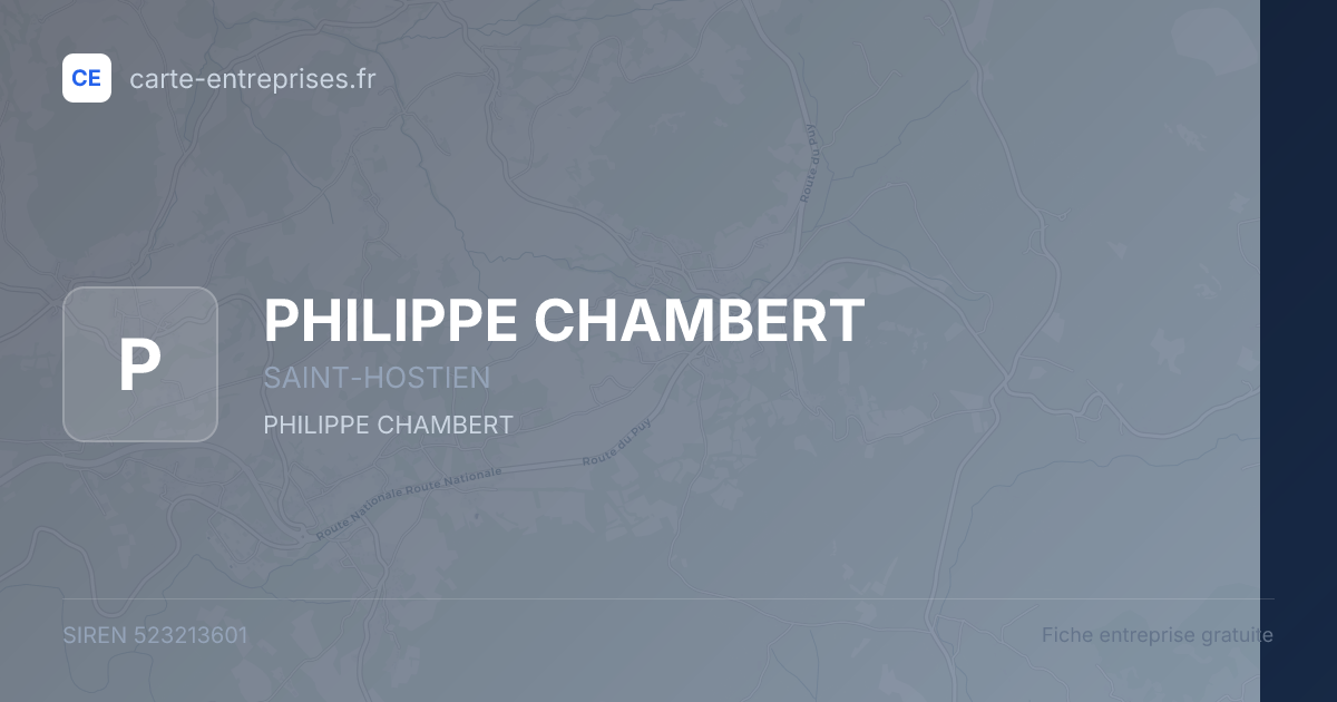 PHILIPPE CHAMBERT — 523213601 — fiche entreprise