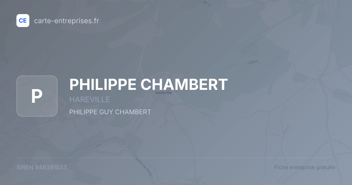 PHILIPPE CHAMBERT — 848391033 — fiche entreprise