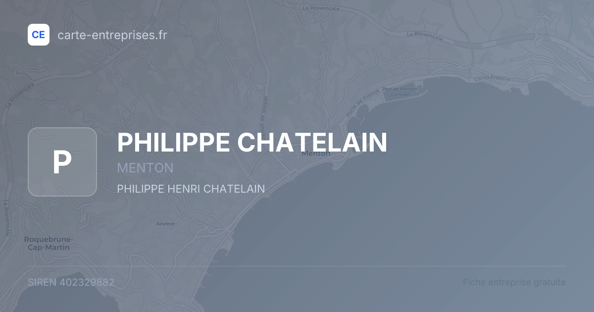 PHILIPPE CHATELAIN — 402329882 — fiche entreprise