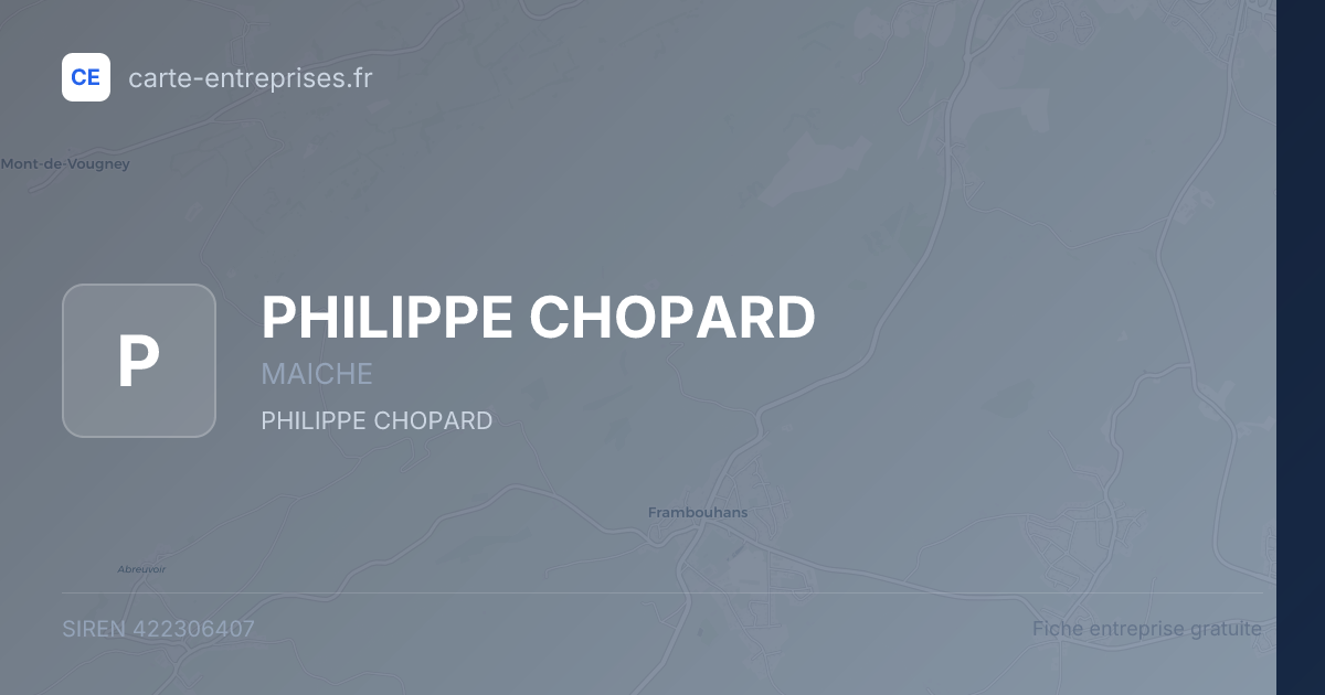 PHILIPPE CHOPARD — 422306407 — fiche entreprise