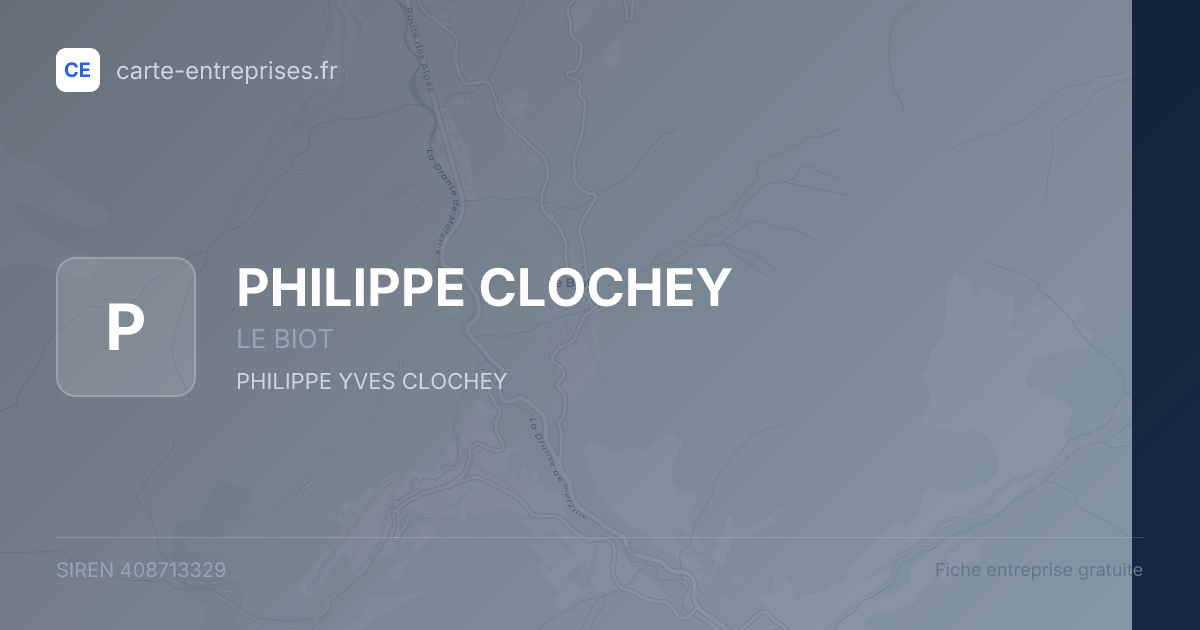 PHILIPPE CLOCHEY — 408713329 — fiche entreprise