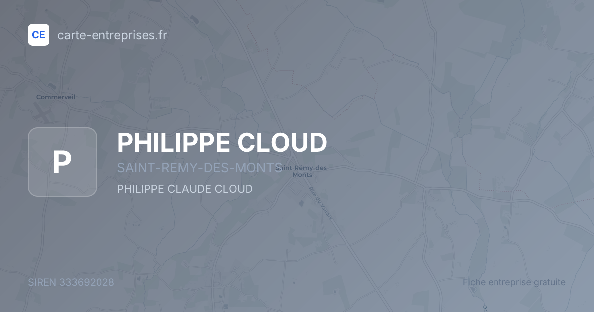 PHILIPPE CLOUD — 333692028 — fiche entreprise