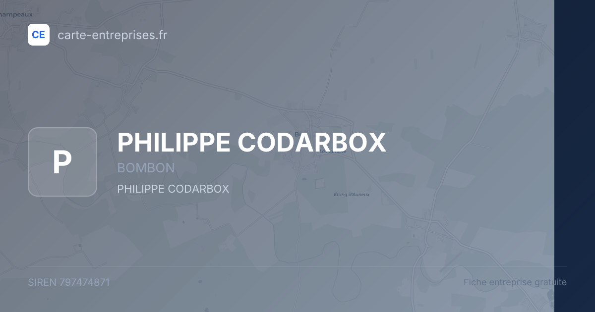PHILIPPE CODARBOX — 797474871 — fiche entreprise