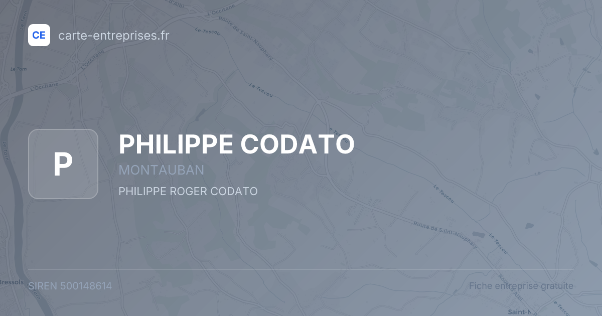 PHILIPPE CODATO — 500148614 — fiche entreprise