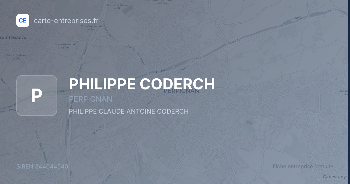 PHILIPPE CODERCH — 344044540 — fiche entreprise