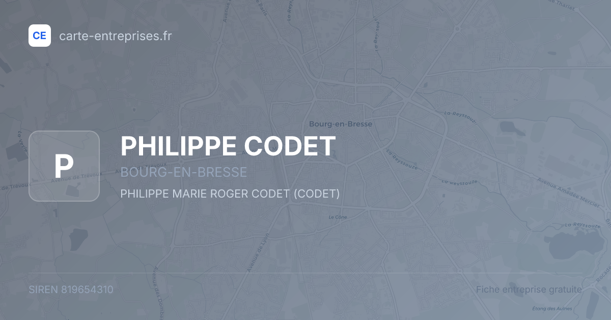 PHILIPPE CODET — 819654310 — fiche entreprise