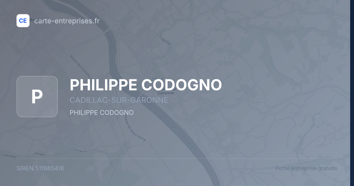 PHILIPPE CODOGNO — 511665416 — fiche entreprise