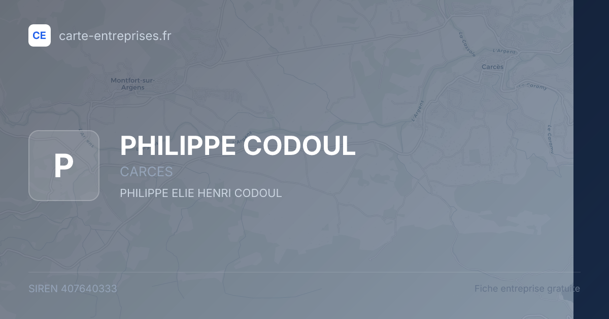 PHILIPPE CODOUL — 407640333 — fiche entreprise