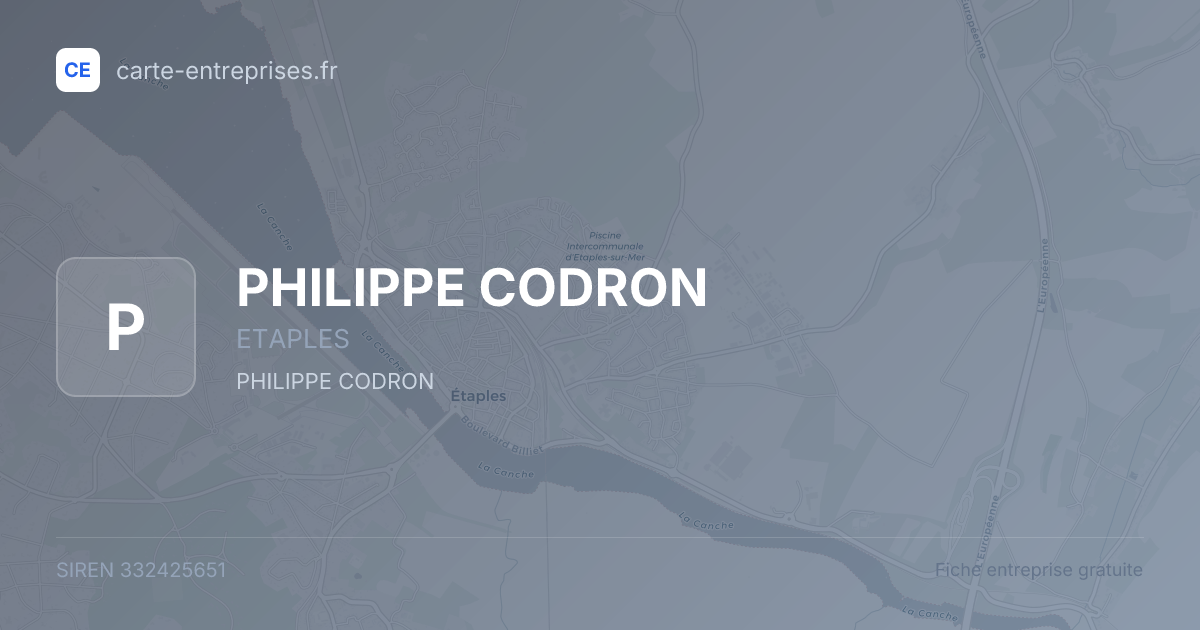 PHILIPPE CODRON — 332425651 — fiche entreprise