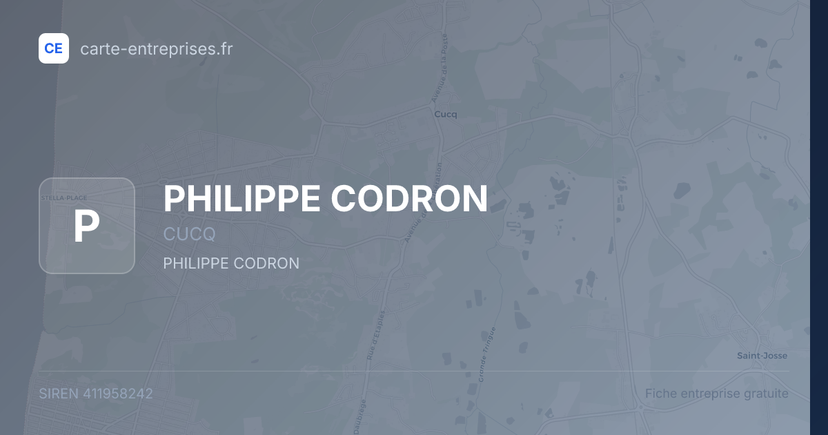 PHILIPPE CODRON — 411958242 — fiche entreprise
