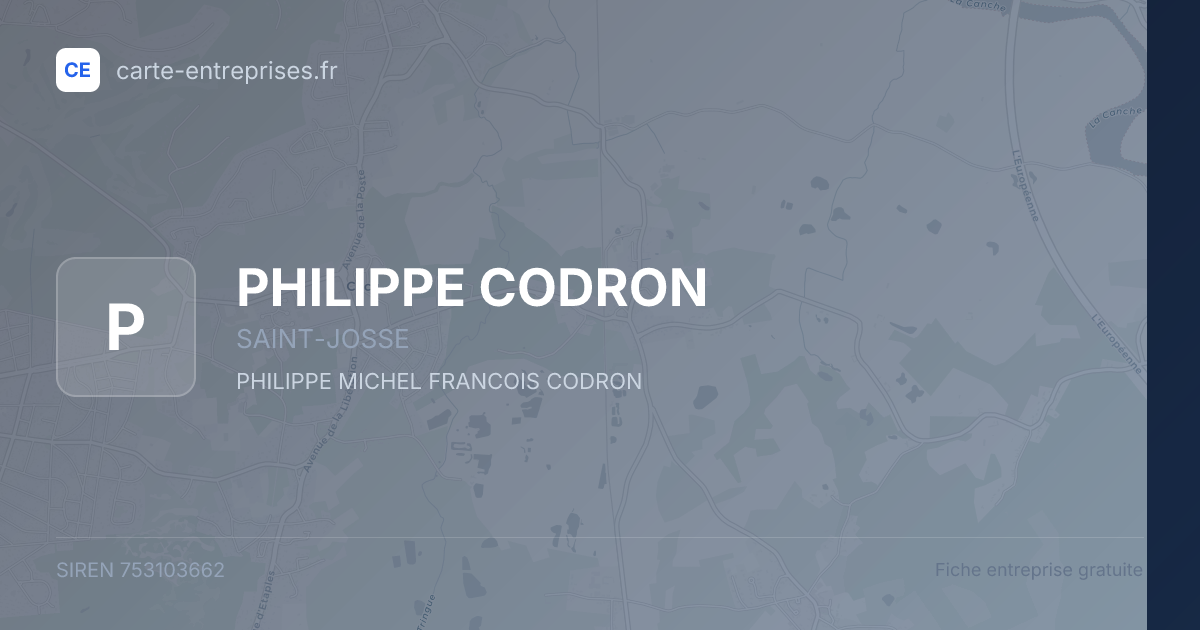 PHILIPPE CODRON — 753103662 — fiche entreprise