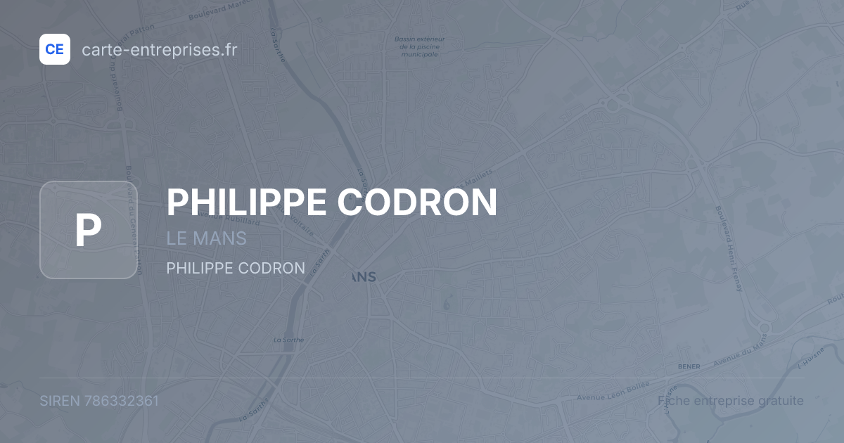 PHILIPPE CODRON — 786332361 — fiche entreprise