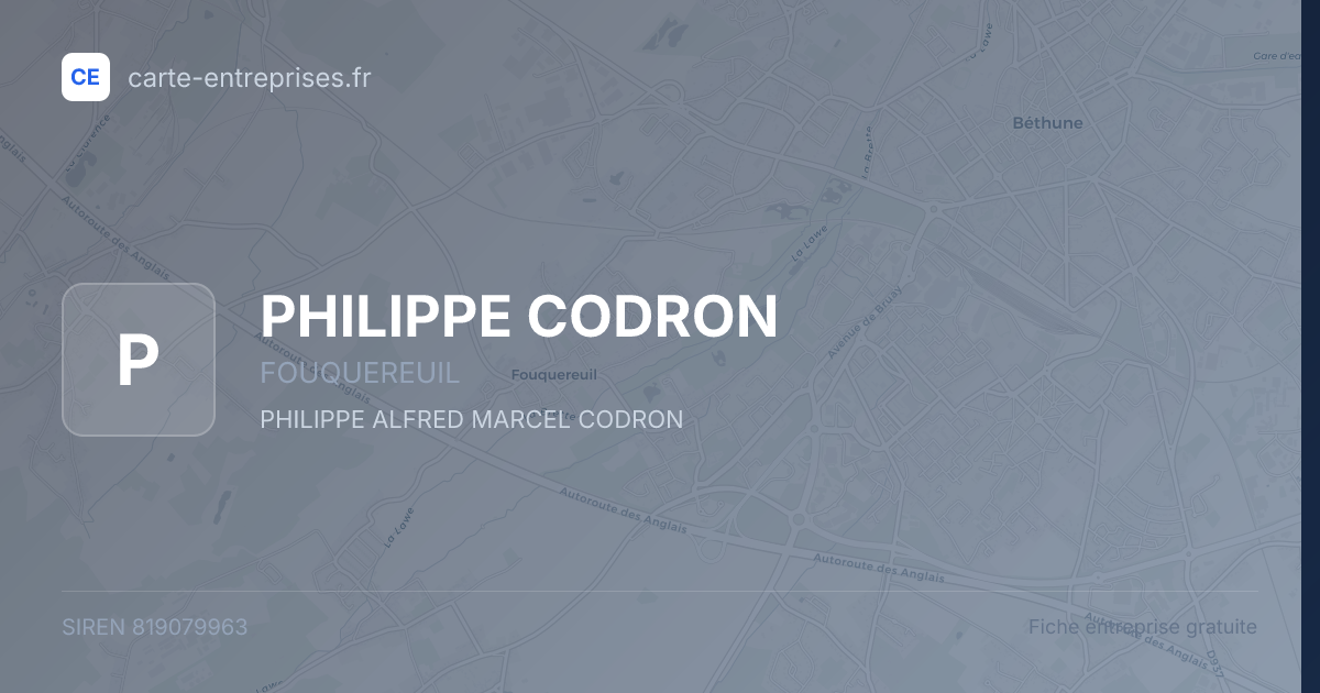 PHILIPPE CODRON — 819079963 — fiche entreprise
