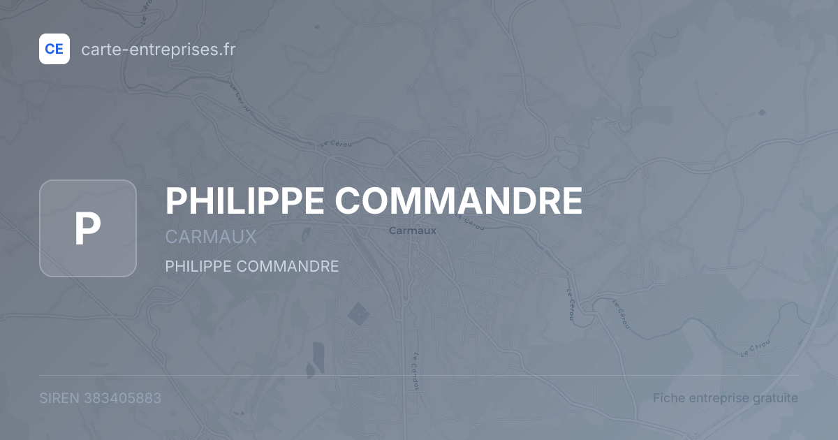 PHILIPPE COMMANDRE — 383405883 — fiche entreprise