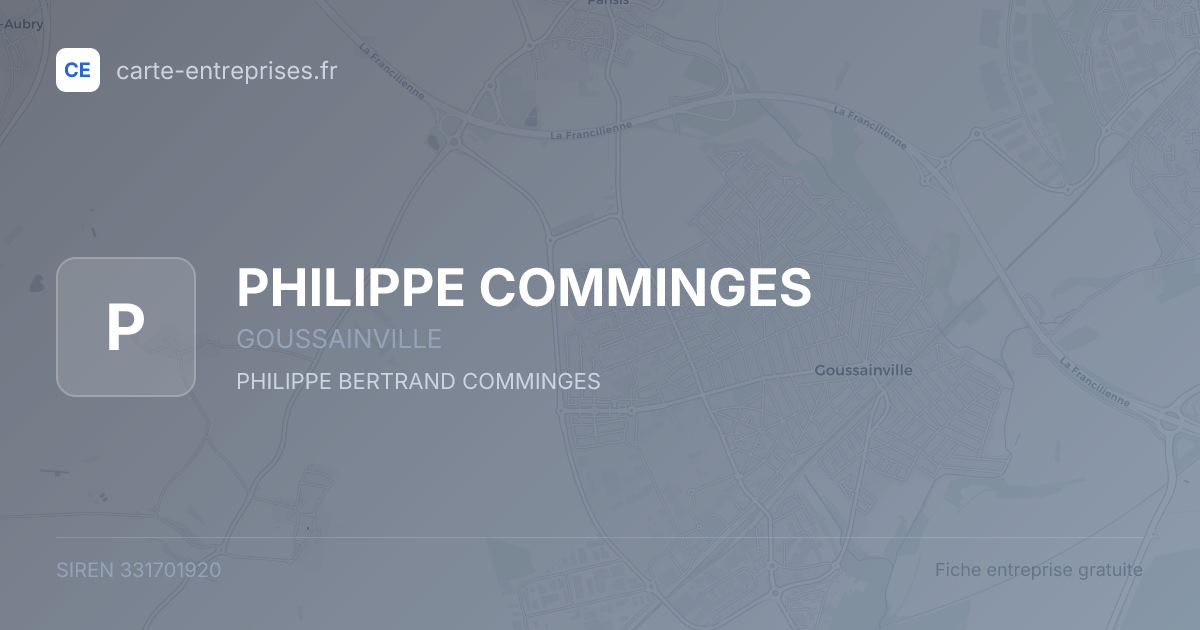 PHILIPPE COMMINGES — 331701920 — fiche entreprise