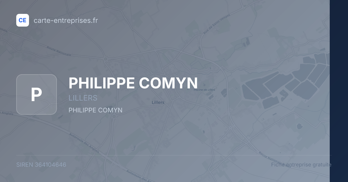 PHILIPPE COMYN — 364104646 — fiche entreprise