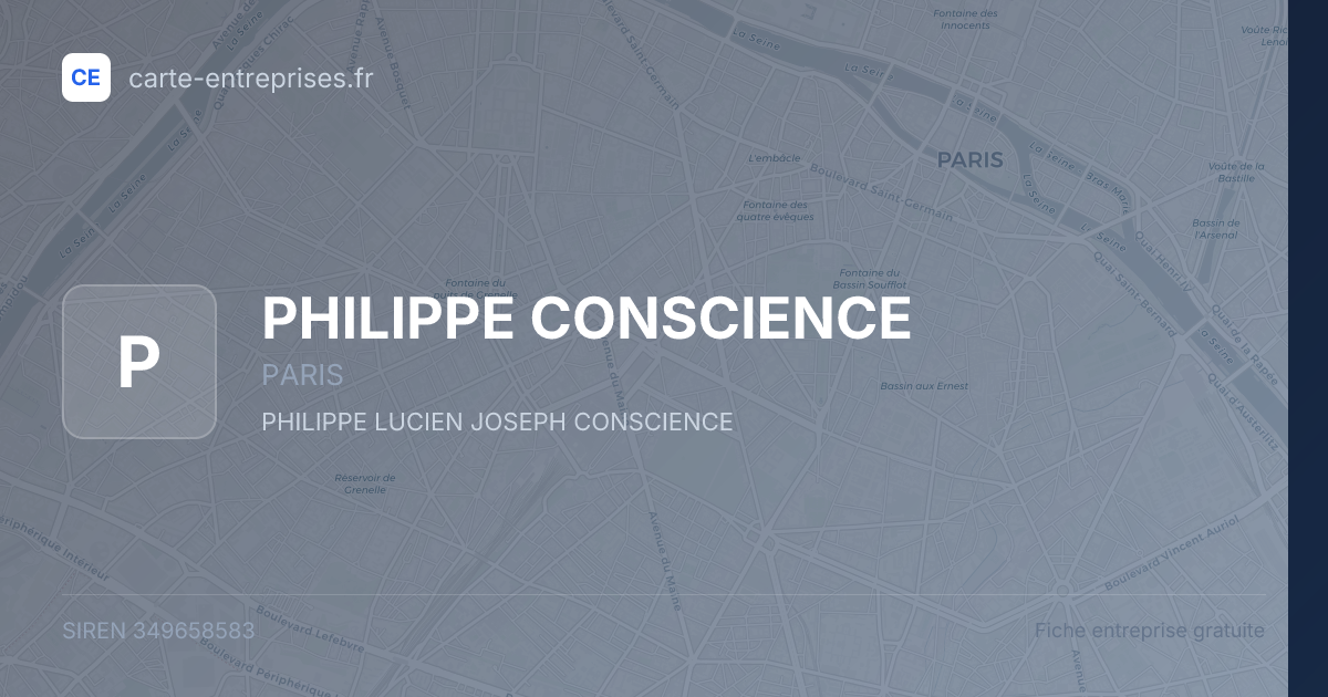 PHILIPPE CONSCIENCE — 349658583 — fiche entreprise