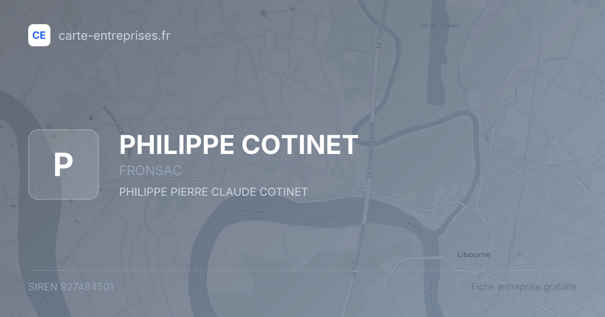 PHILIPPE COTINET — 927484501 — fiche entreprise