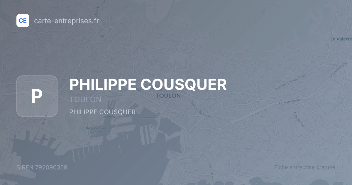 PHILIPPE COUSQUER — 792090359 — fiche entreprise