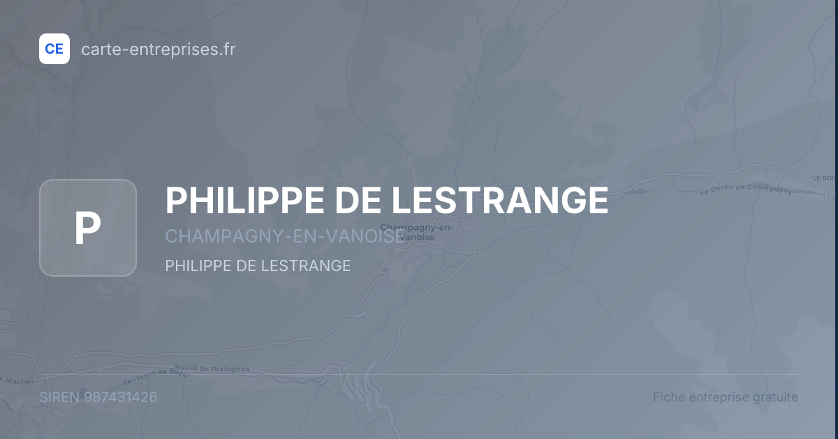 PHILIPPE DE LESTRANGE — 987431426 — fiche entreprise
