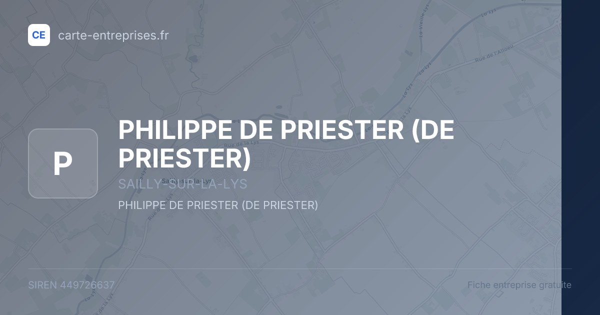 PHILIPPE DE PRIESTER (DE PRIESTER) — 449726637 — fiche entreprise