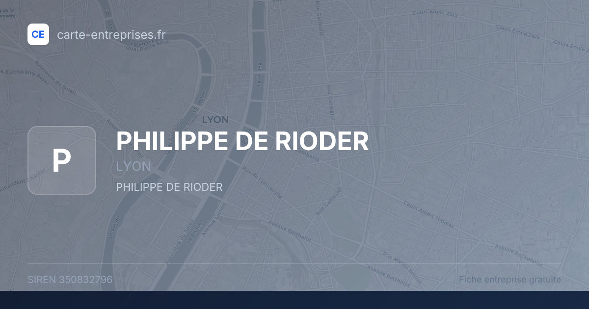 PHILIPPE DE RIODER — 350832796 — fiche entreprise