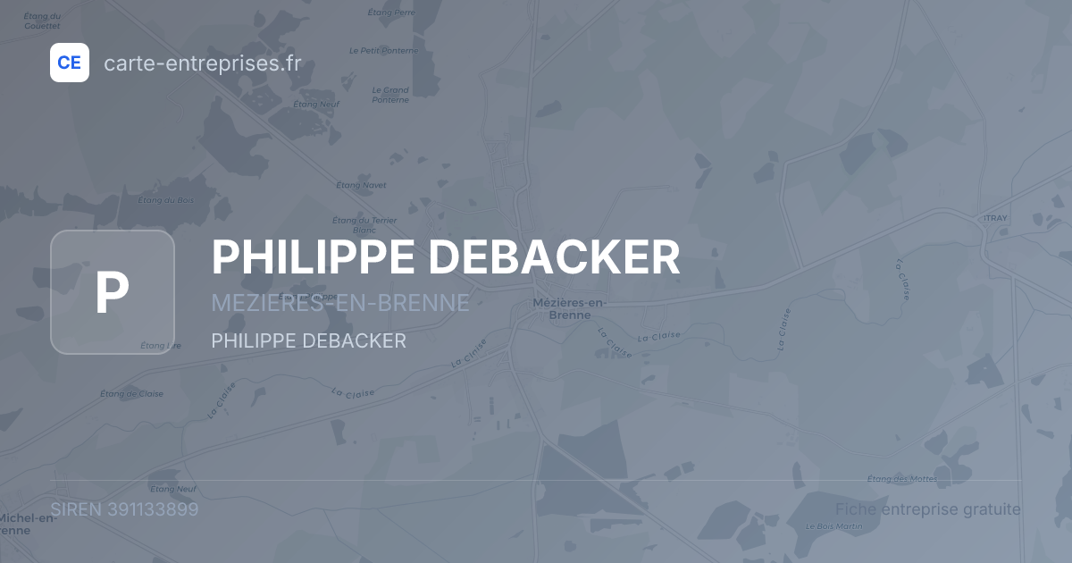 PHILIPPE DEBACKER — 391133899 — fiche entreprise