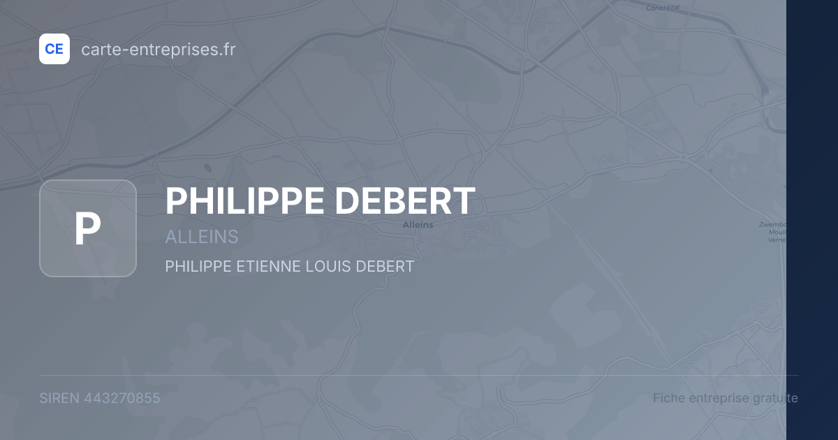 PHILIPPE DEBERT — 443270855 — fiche entreprise