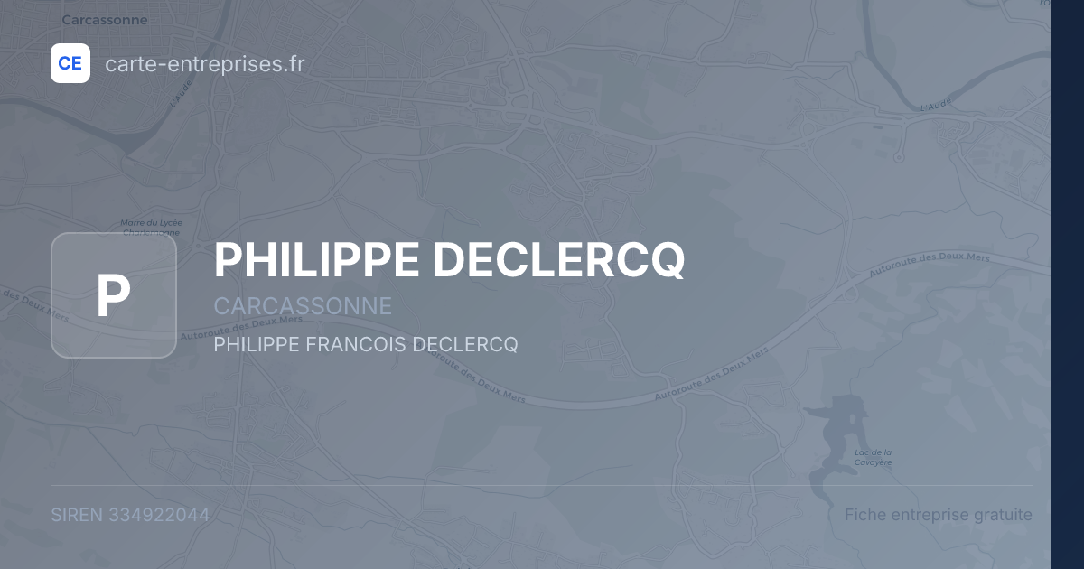 PHILIPPE DECLERCQ — 334922044 — fiche entreprise