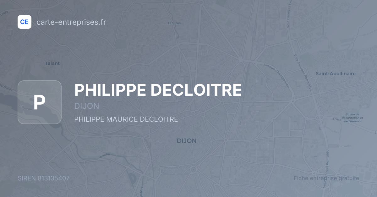 PHILIPPE DECLOITRE — 813135407 — fiche entreprise