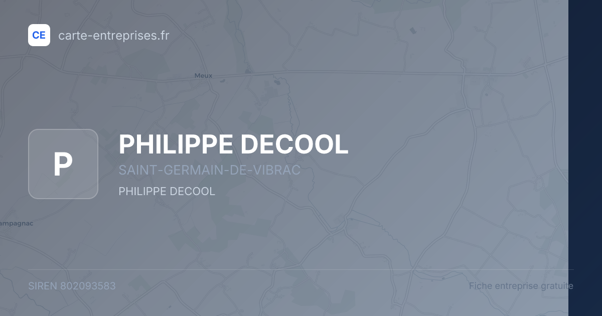 PHILIPPE DECOOL — 802093583 — fiche entreprise