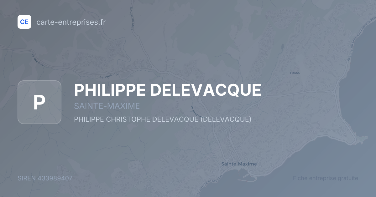 PHILIPPE DELEVACQUE — 433989407 — fiche entreprise