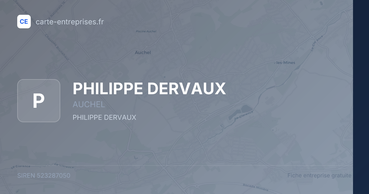 PHILIPPE DERVAUX — 523287050 — fiche entreprise