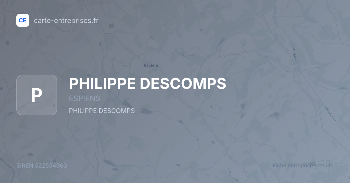 PHILIPPE DESCOMPS — 522554963 — fiche entreprise