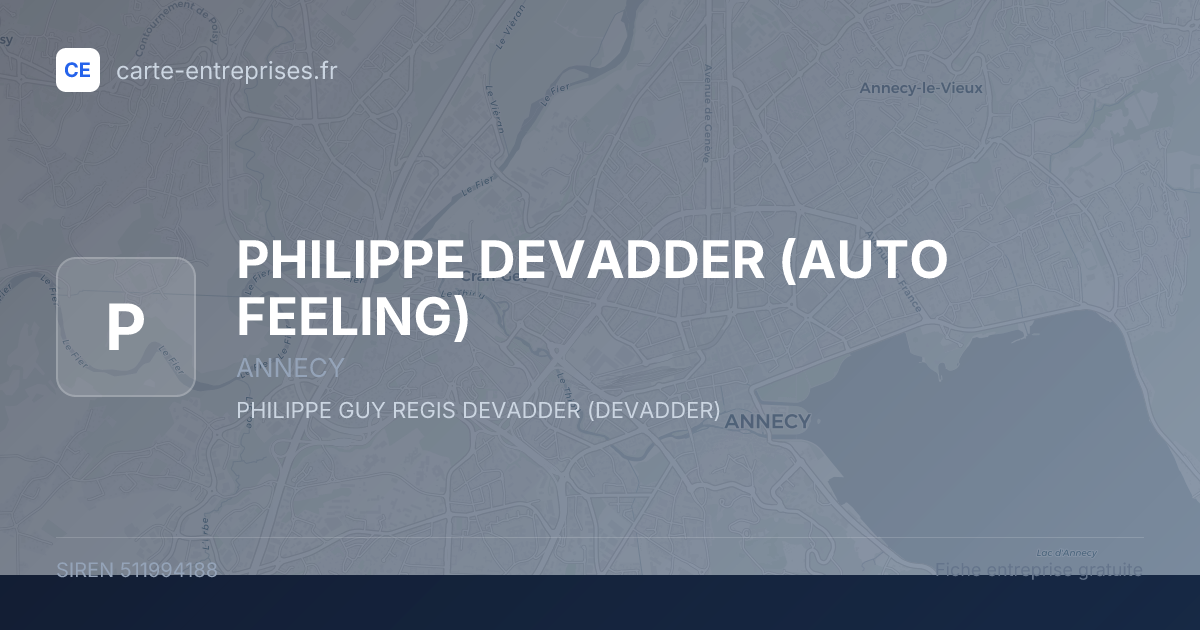 PHILIPPE DEVADDER (AUTO FEELING) — 511994188 — fiche entreprise
