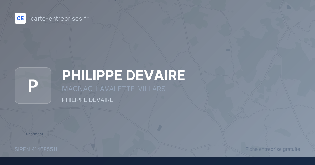 PHILIPPE DEVAIRE — 414685511 — fiche entreprise