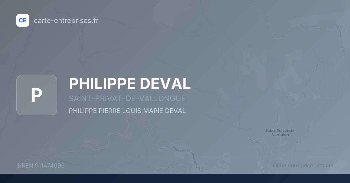 PHILIPPE DEVAL — 911474096 — fiche entreprise