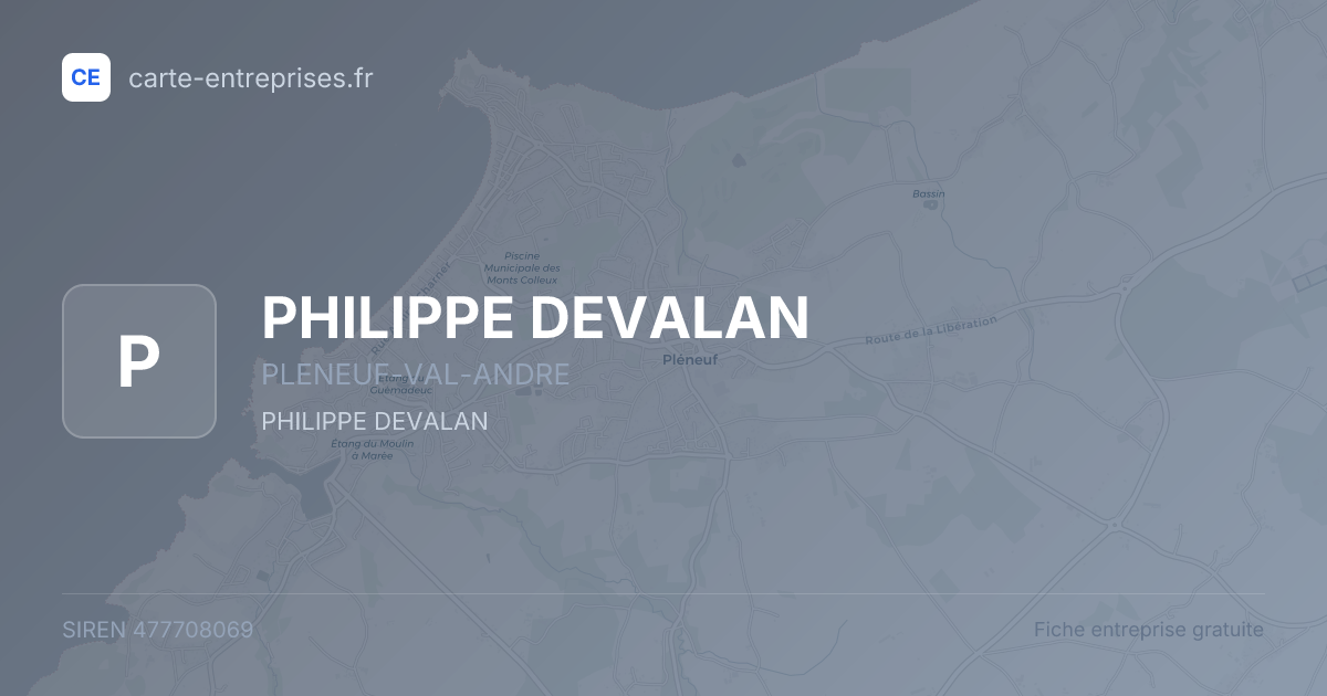 PHILIPPE DEVALAN — 477708069 — fiche entreprise