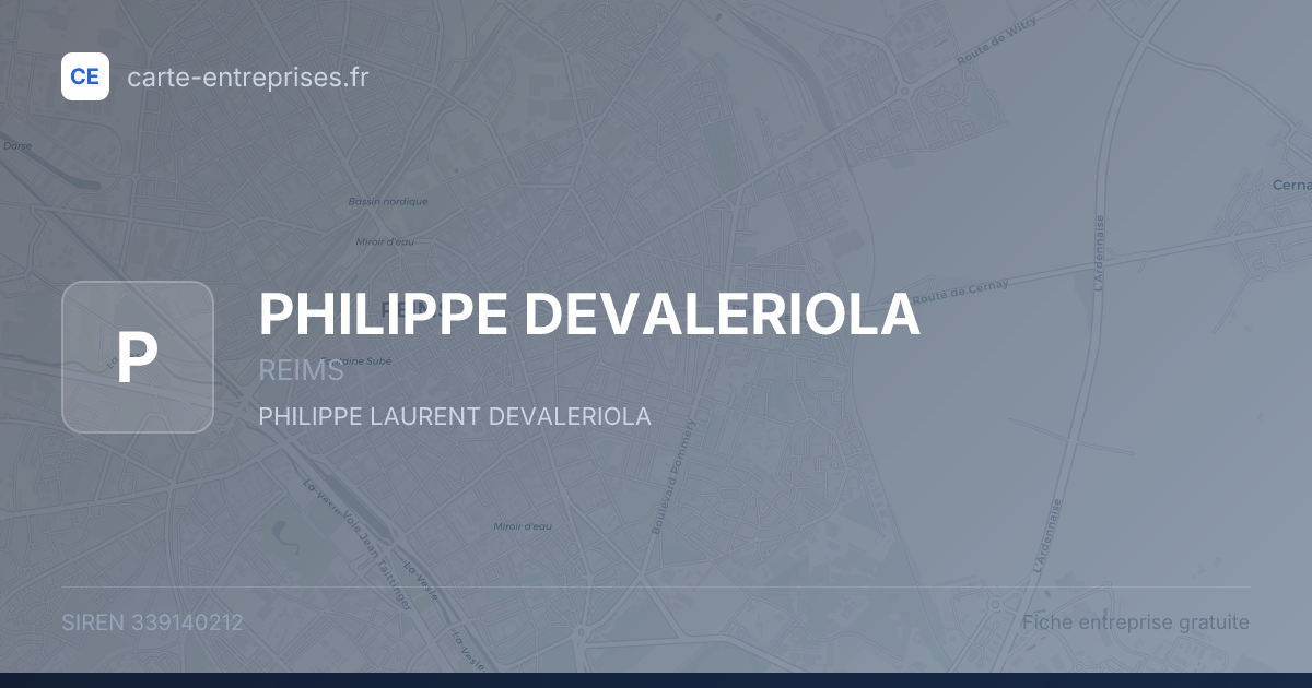 PHILIPPE DEVALERIOLA — 339140212 — fiche entreprise