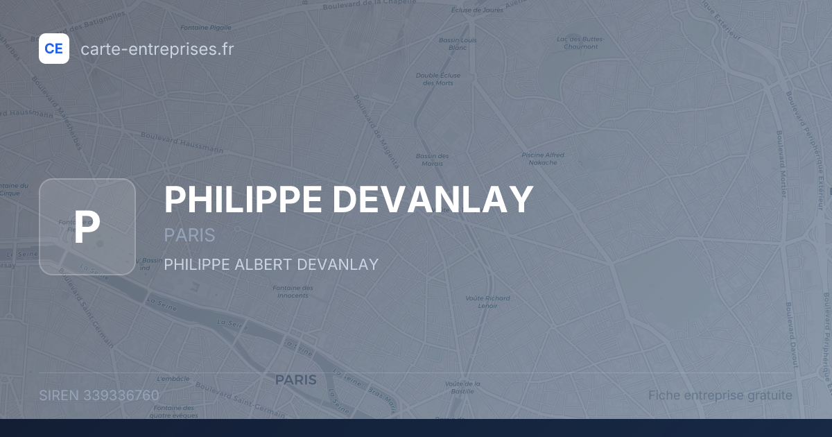 PHILIPPE DEVANLAY — 339336760 — fiche entreprise