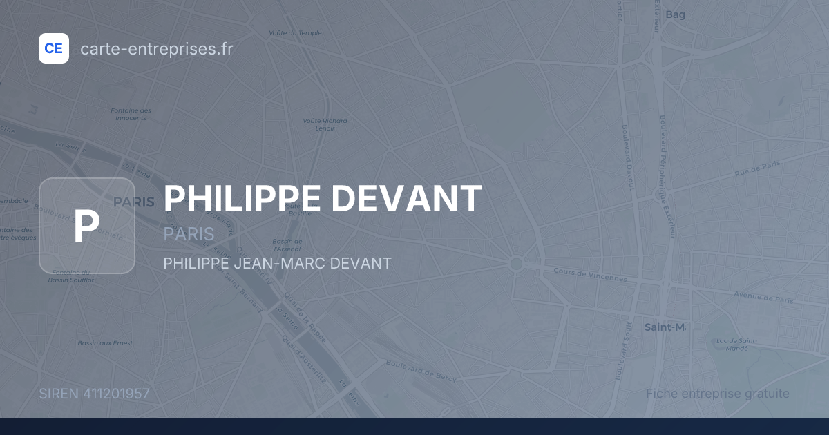 PHILIPPE DEVANT — 411201957 — fiche entreprise