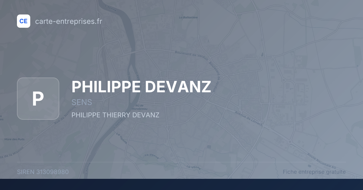 PHILIPPE DEVANZ — 313098980 — fiche entreprise