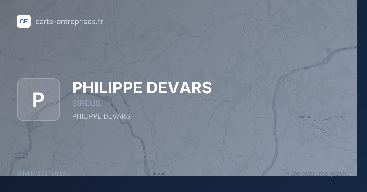 PHILIPPE DEVARS — 325766392 — fiche entreprise