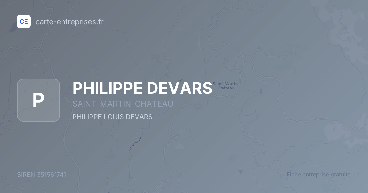 PHILIPPE DEVARS — 351561741 — fiche entreprise