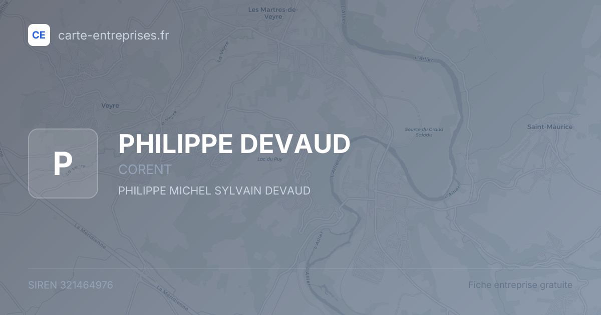 PHILIPPE DEVAUD — 321464976 — fiche entreprise