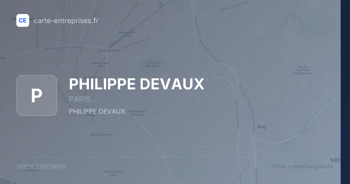 PHILIPPE DEVAUX — 338756018 — fiche entreprise