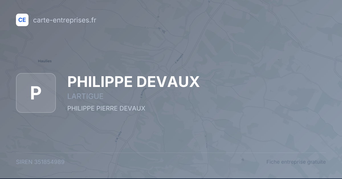 PHILIPPE DEVAUX — 351854989 — fiche entreprise