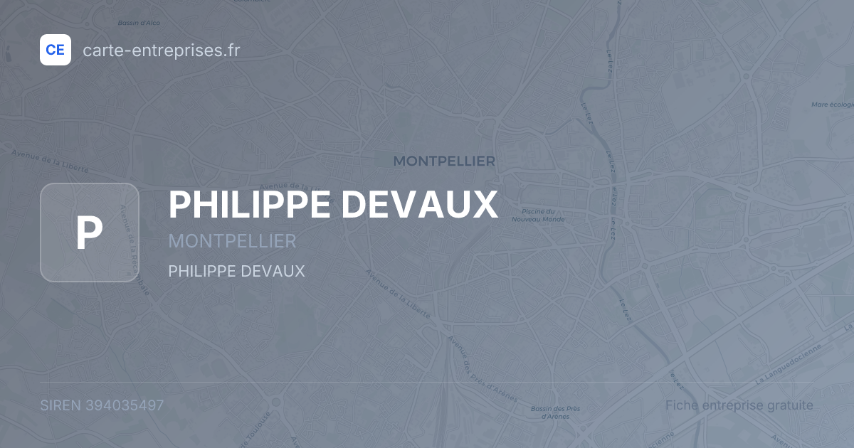 PHILIPPE DEVAUX — 394035497 — fiche entreprise